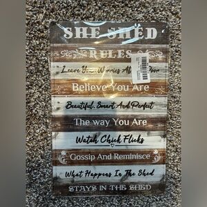 Rustic She Shed Rules Sign
